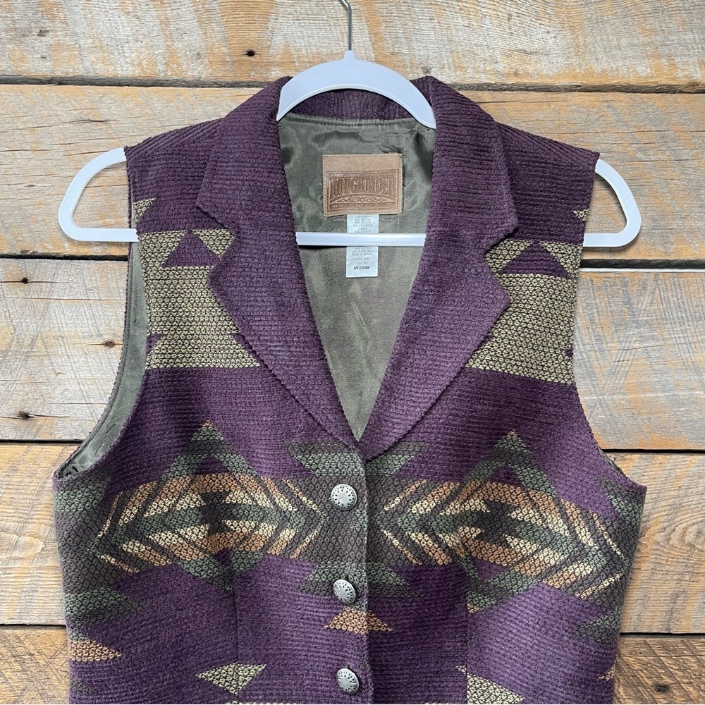 VTG Roughrider by Circle T Womens Sz Med Western Vest Southwest Aztec Purple - Picture 4 of 9